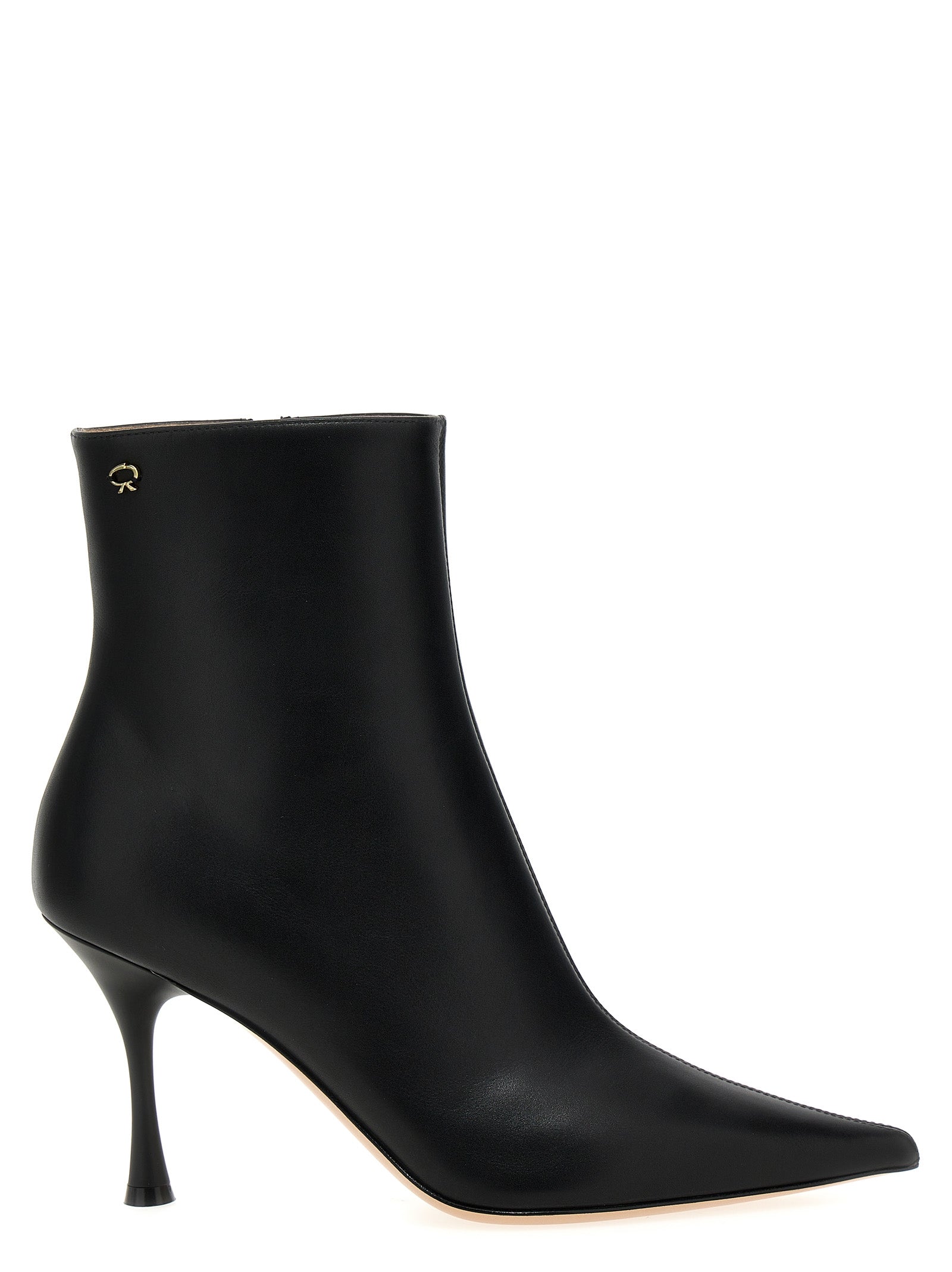 gianvito rossi-leather ankle boots stivali e stivaletti nero-donna