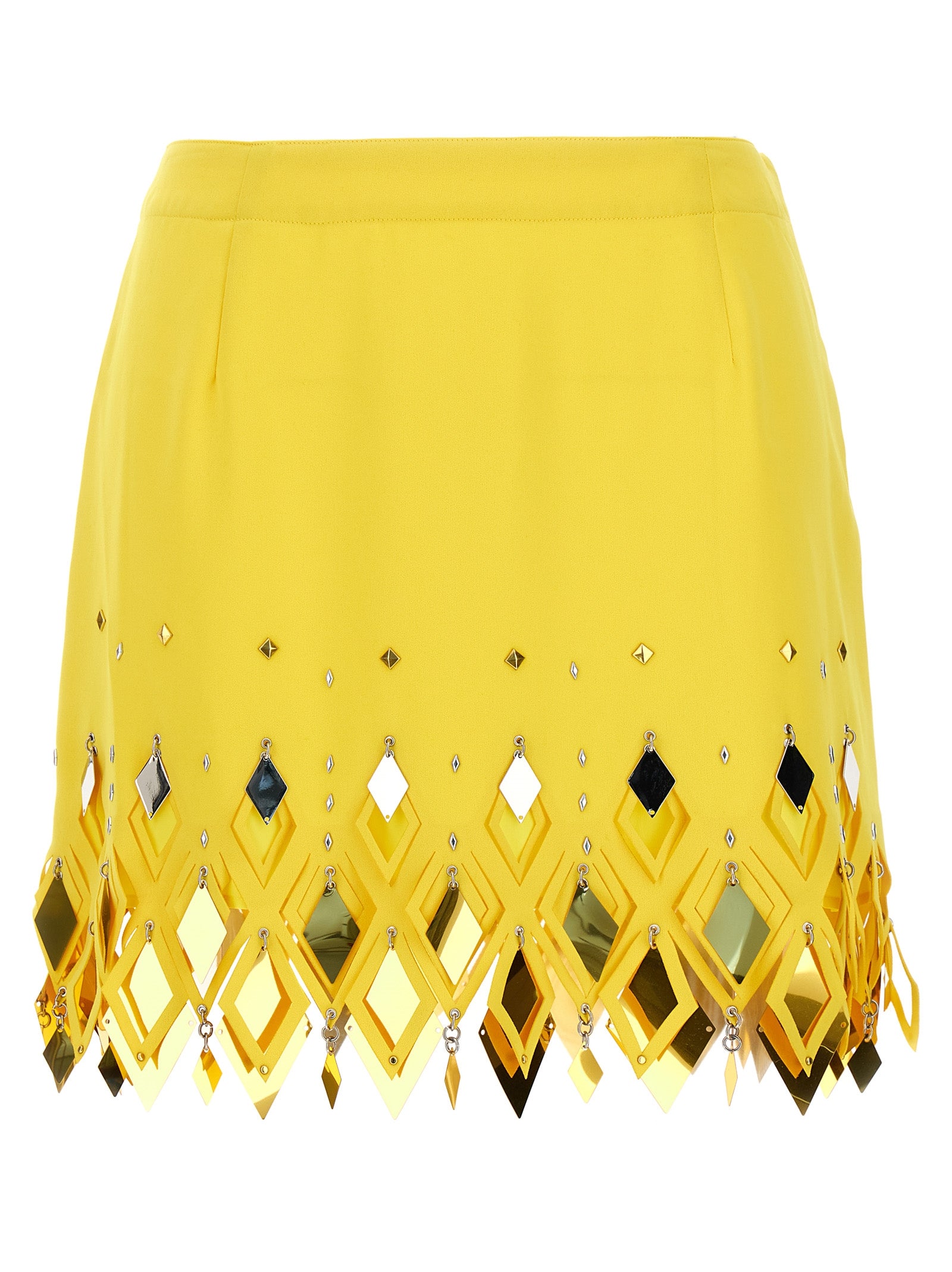 paco rabanne-diamond-hued sequin skirt gonne giallo-donna