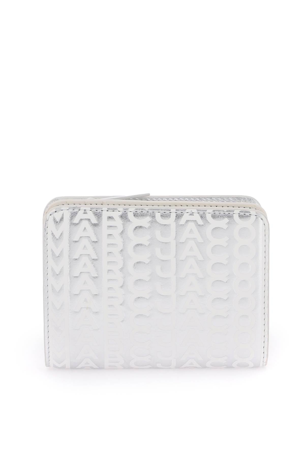 marc jacobs-portafoglio 'the monogram metallic mini compact wallet'-donna