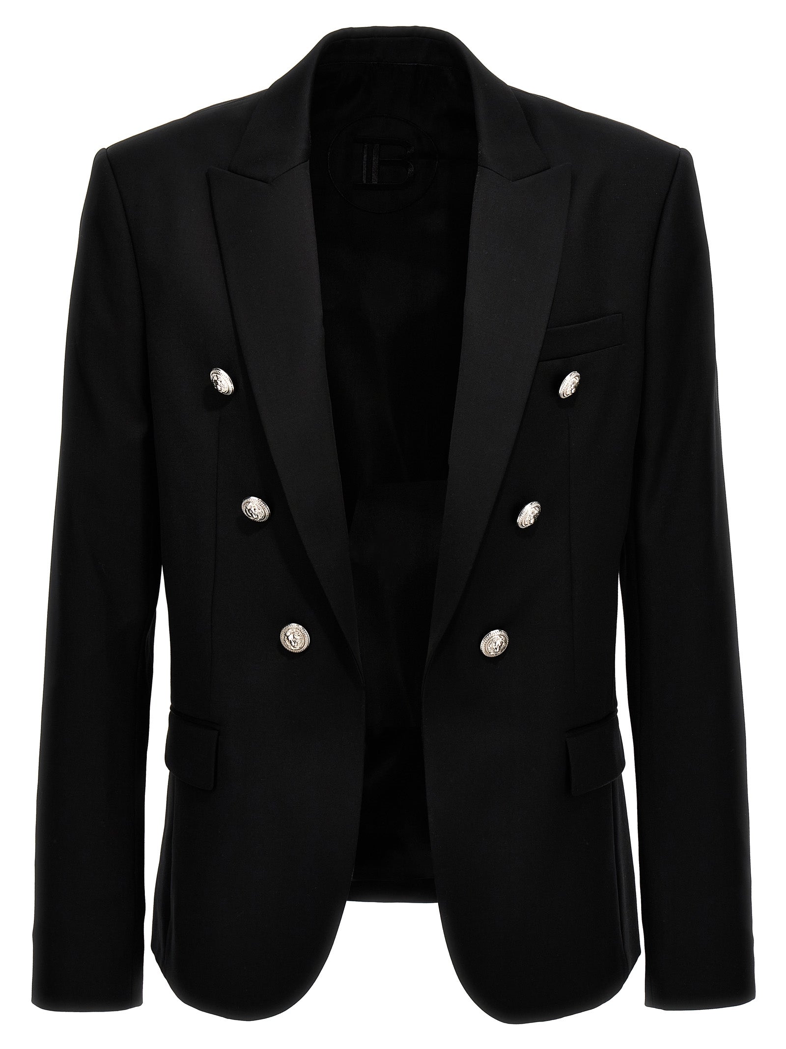 balmain-logo button blazer nero-uomo