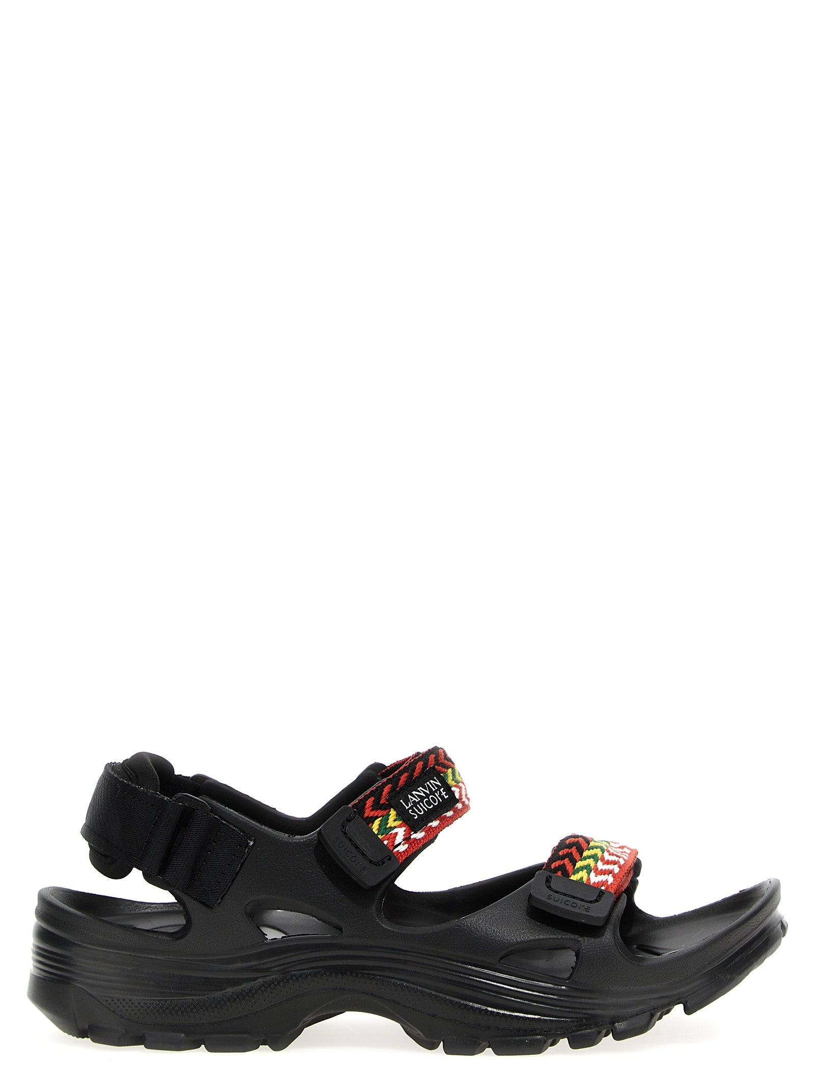 lanvin-wave curb laces sandali nero-uomo