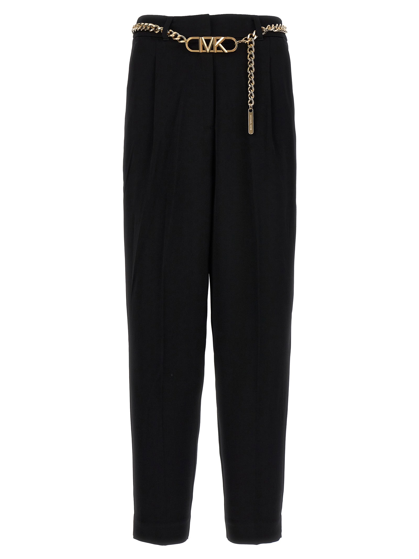 michael michael kors-chain belt pantaloni nero-donna