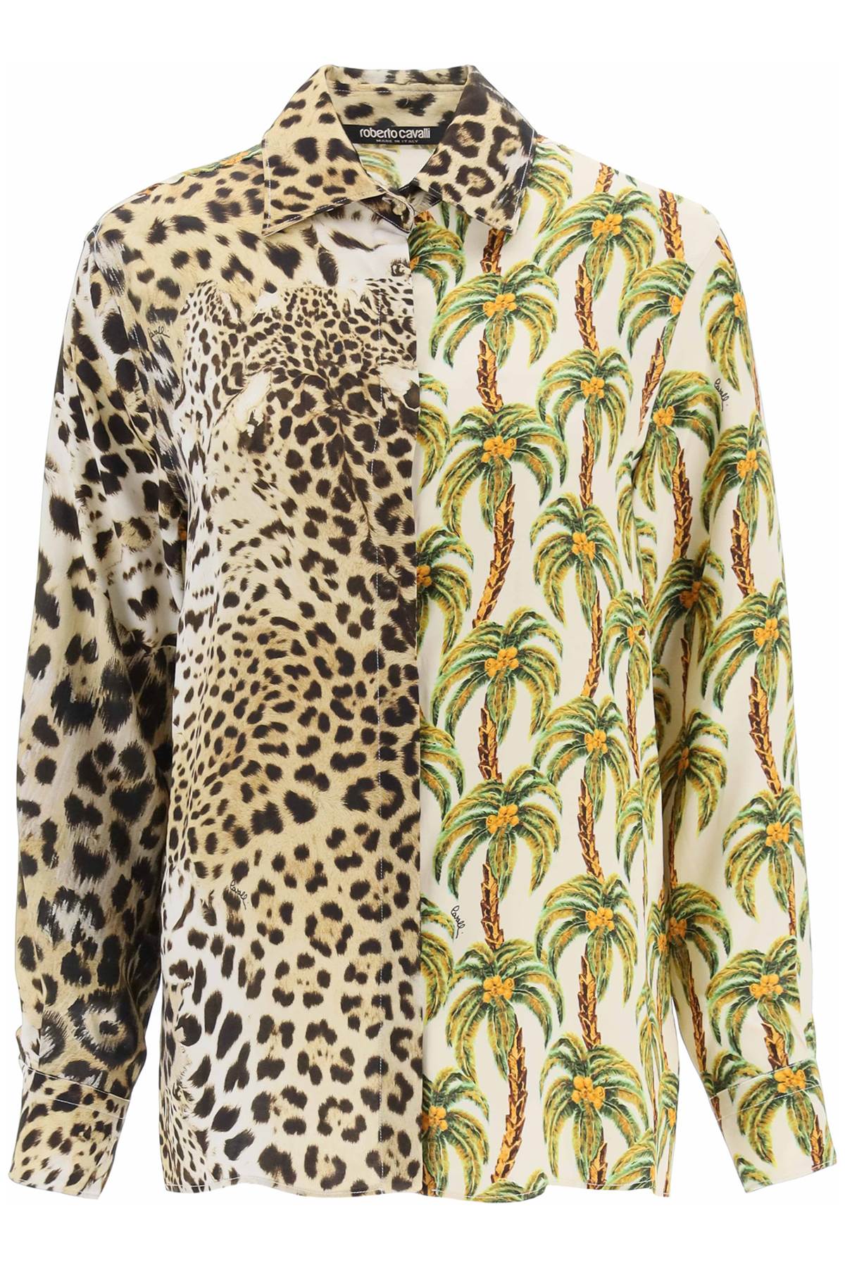 roberto cavalli-camicia con stampe jaguar e palme-donna