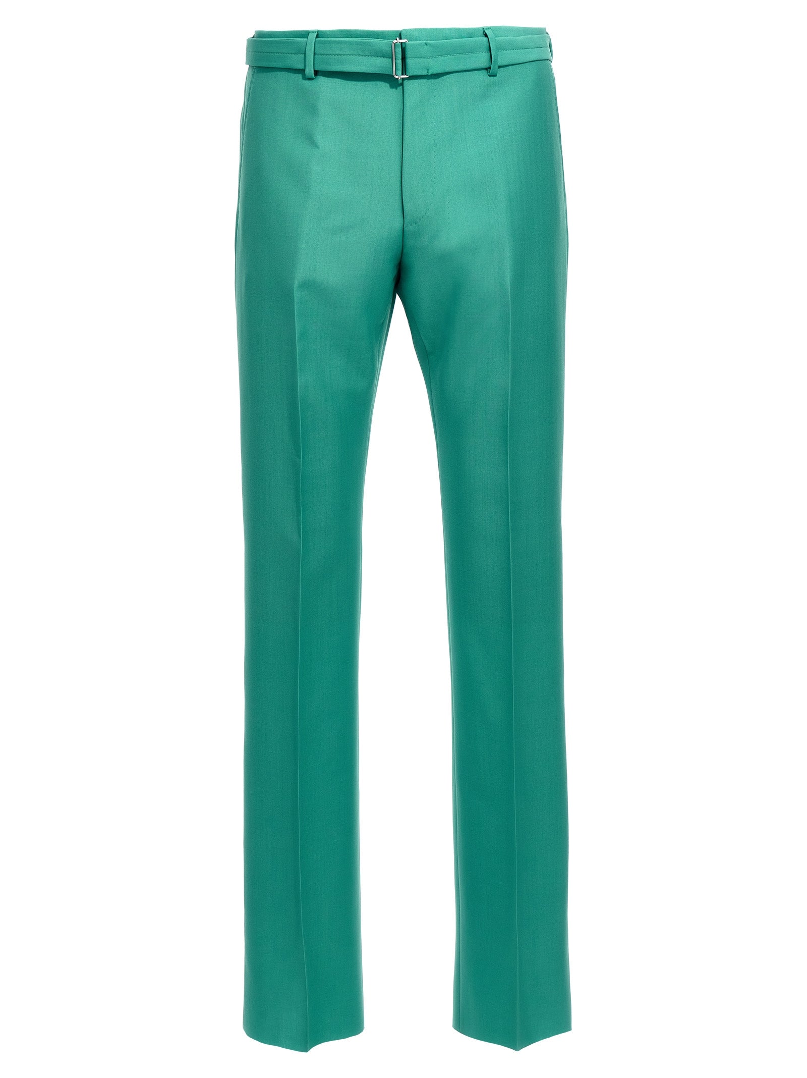 lanvin-belted pantaloni verde-uomo