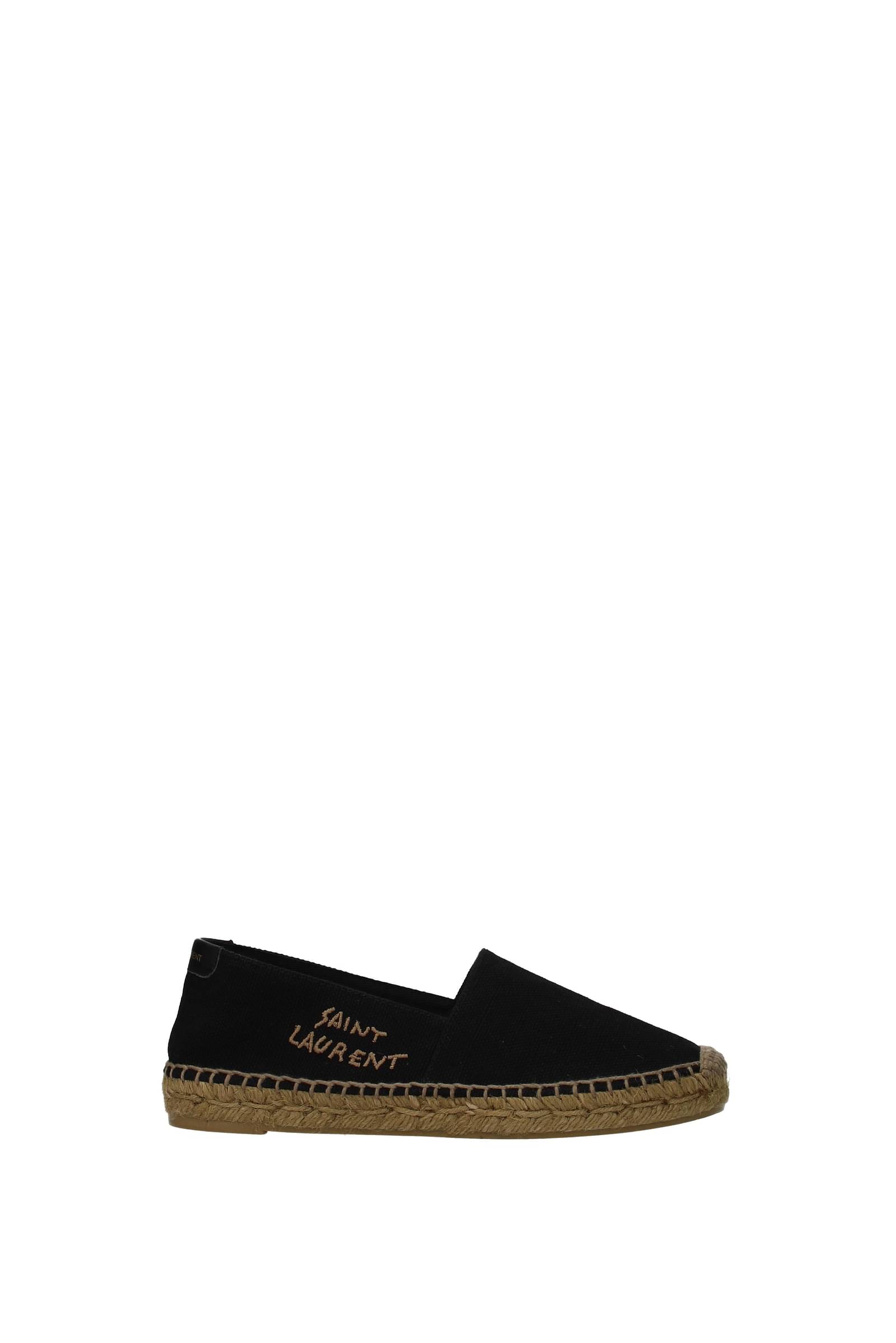 Saint Laurent-Espadrillas Tessuto Nero-Donna