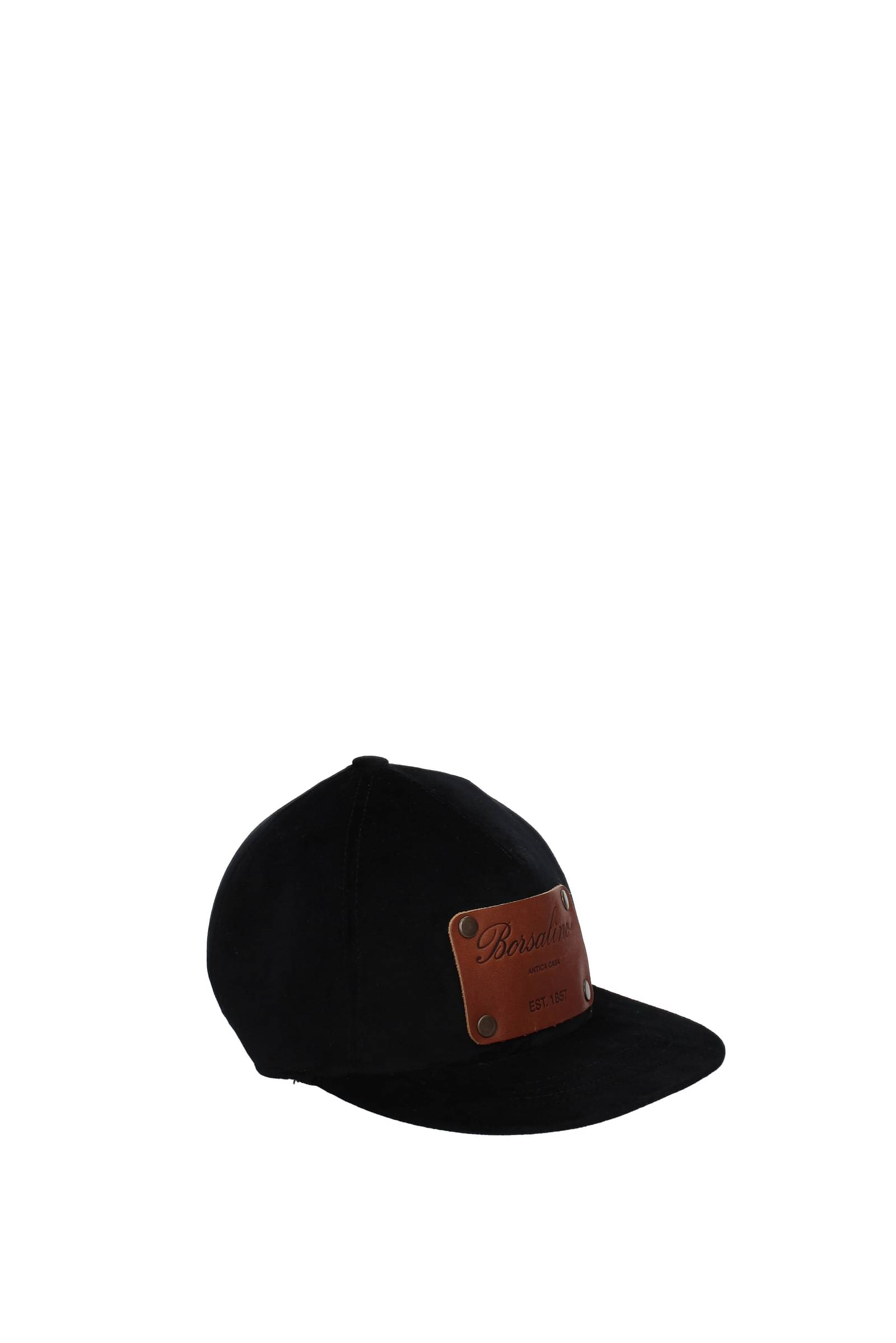 borsalino-cappelli cotone nero-uomo