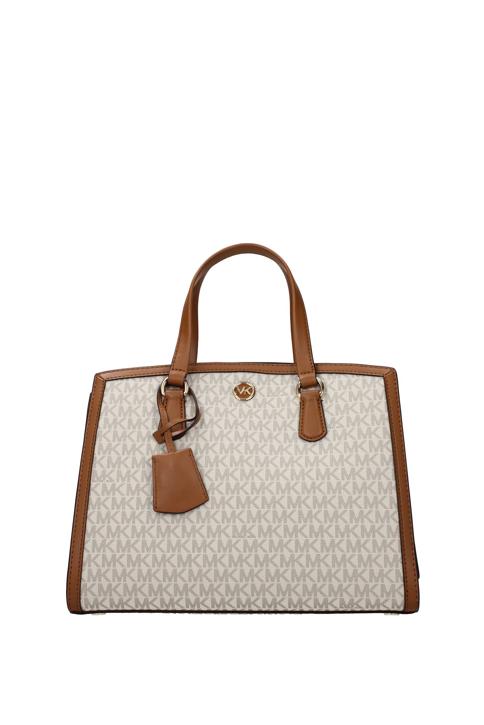 michael kors-borse a mano chantal md tessuto beige ghianda-donna