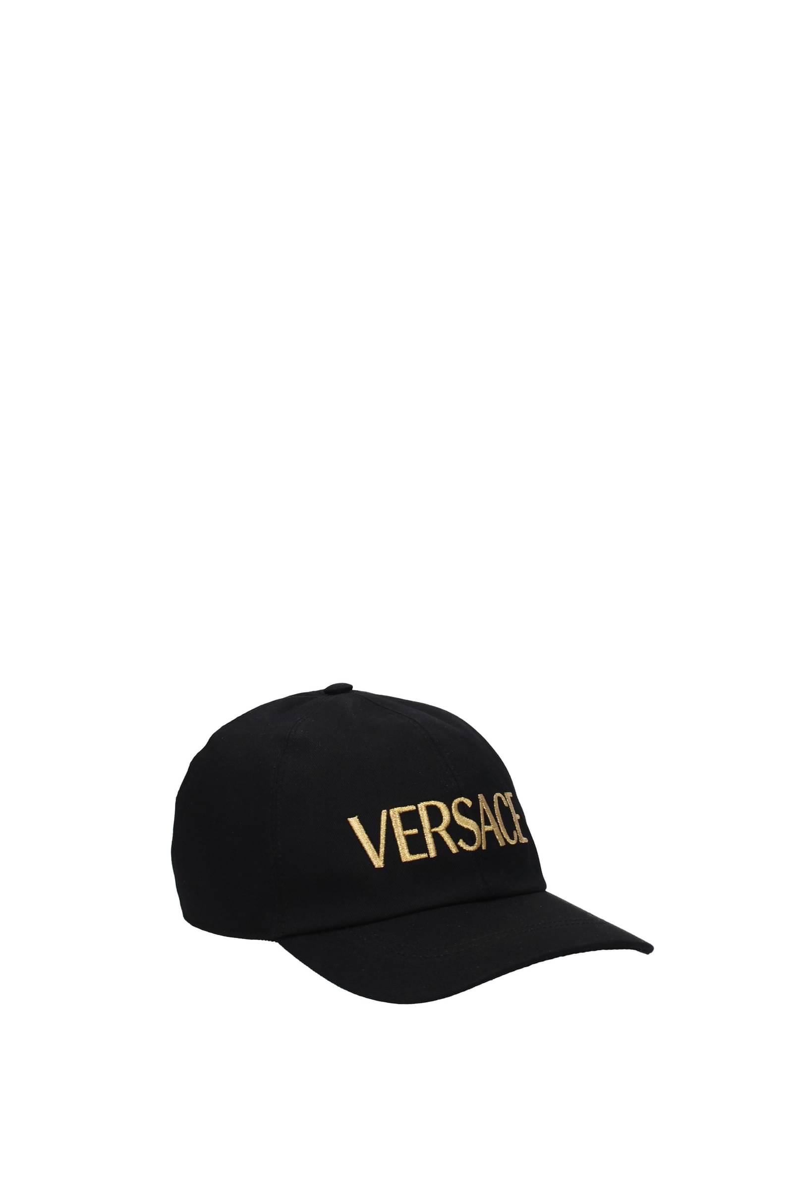 versace-cappelli cotone nero oro-donna