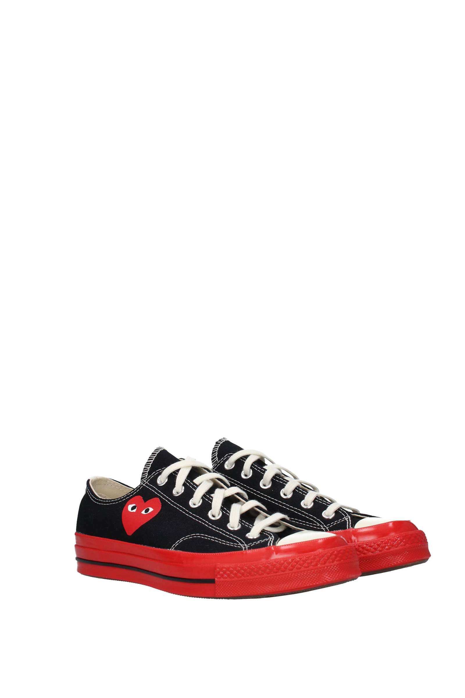 comme des garçon-sneakers converse tessuto nero rosso-uomo