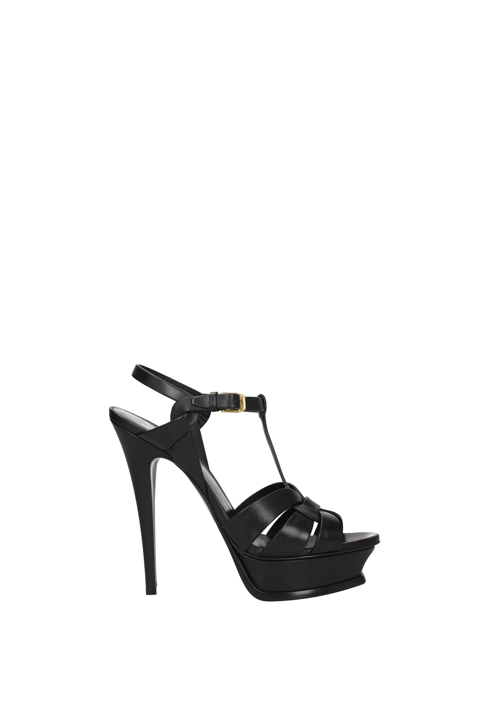 saint laurent-sandali tribute pelle nero-donna