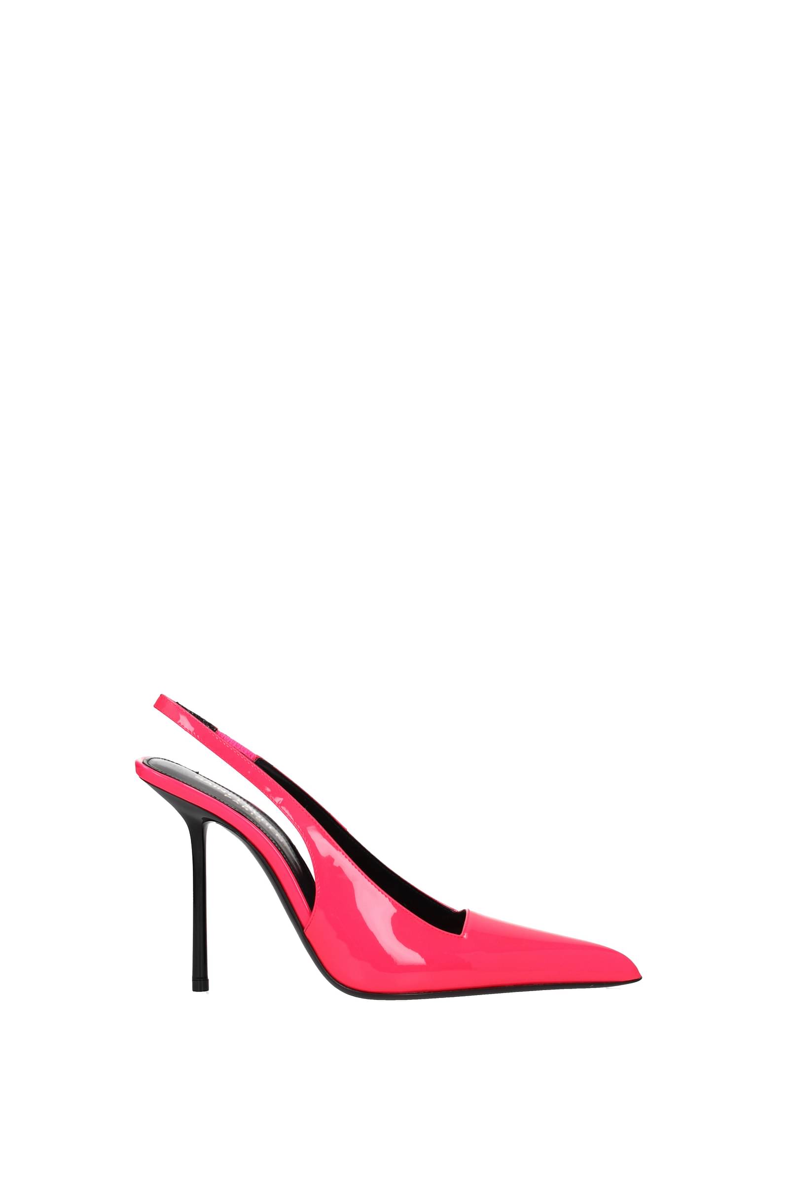 saint laurent-sandali kiss vernice rosa corallo-donna