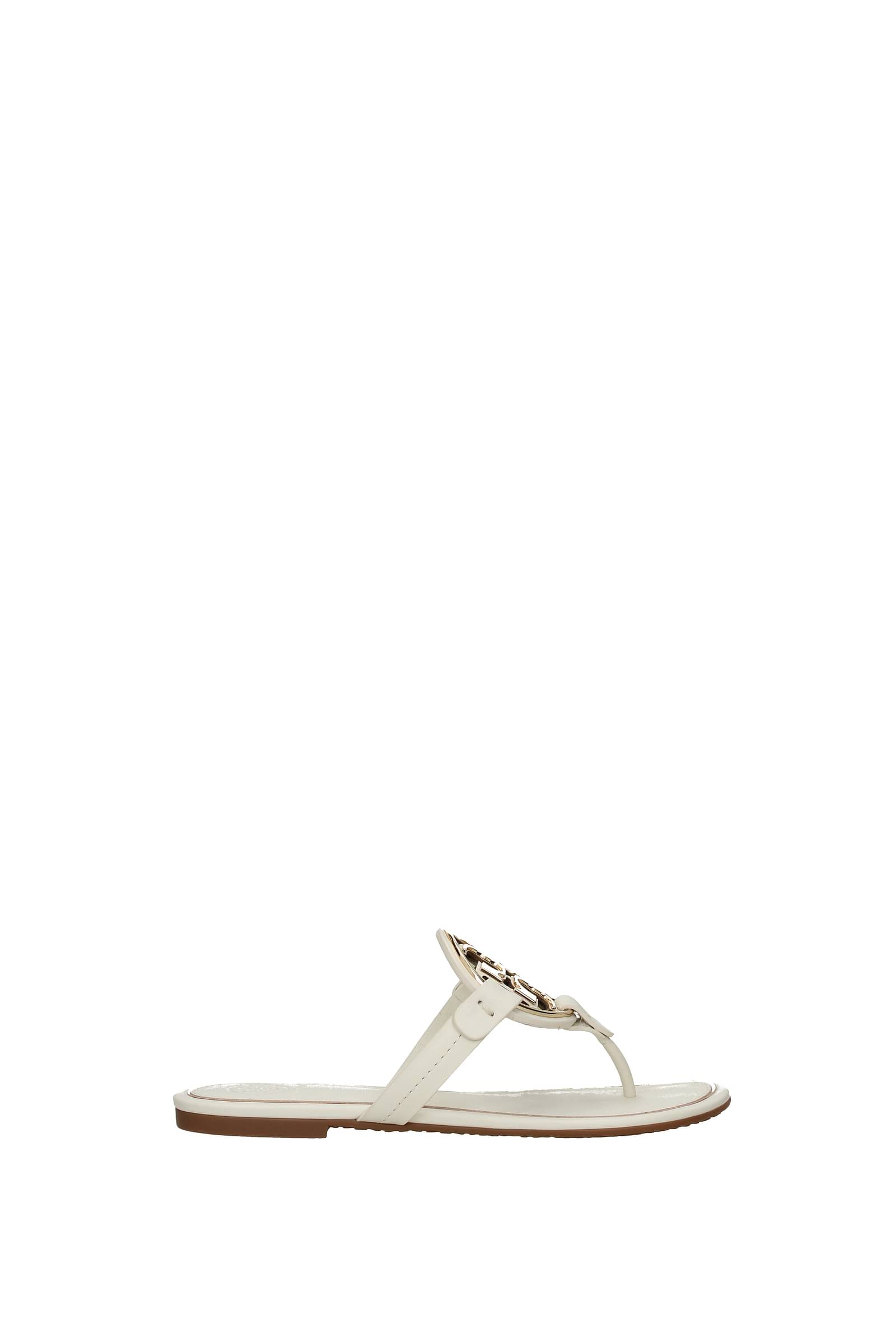 Tory Burch-Infradito Pelle Bianco-Donna