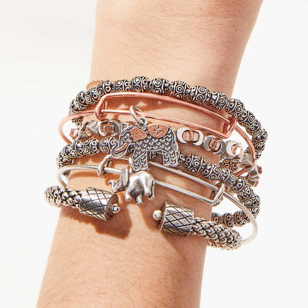 elephant symbol bracelet stack