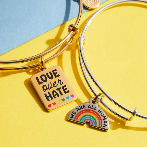 love over hate rainbow bracelets