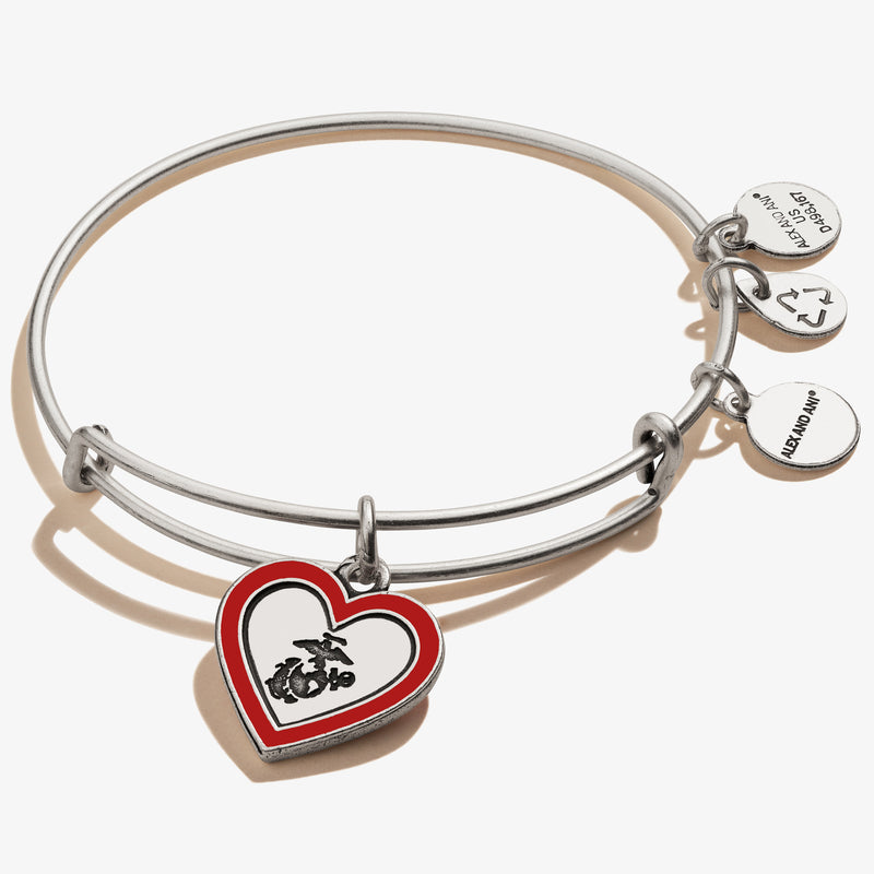 U.S. Marine Mom Charm Bangle Bracelet 