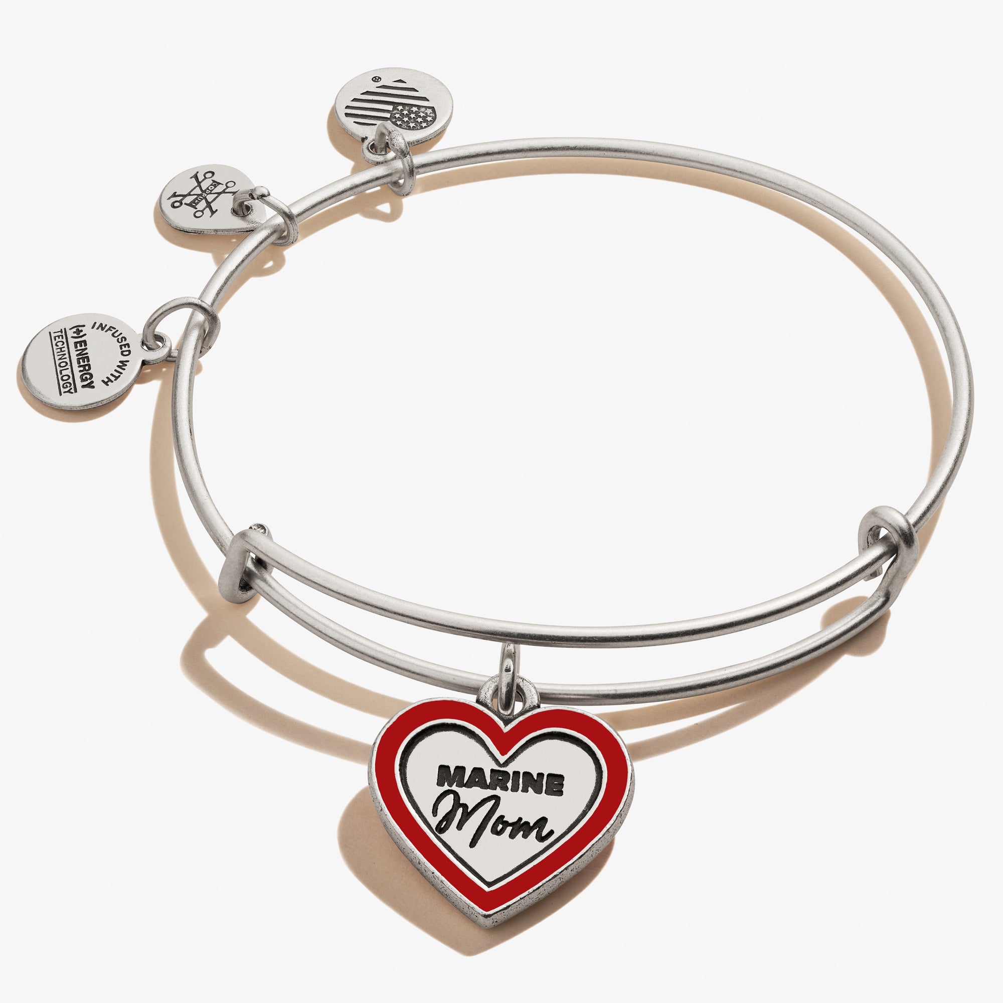 U.S. Marine Mom Charm Bangle Bracelet 