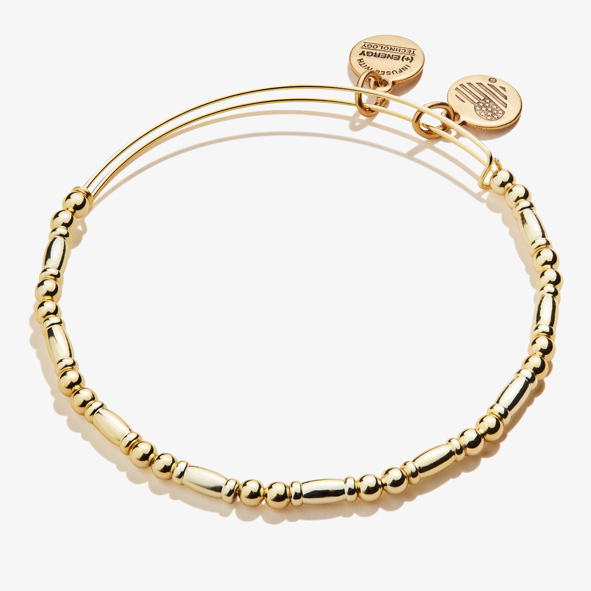 Alex and Ani Trident Metal Wrap Rafaelian Gold Bangle Bracelet 