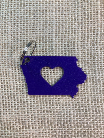 LOUISIANA KEYCHAIN METAL HEART LOCKET