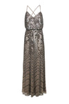 Polyester Sleeveless Sequined Hidden Back Zipper Beaded Dress