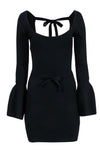 Short Bell Long Sleeves Scoop Neck Little Black Dress