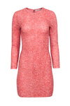 Back Zipper Sequined Beaded Sheath 3/4 Long Sleeves Short Crew Neck Sheath Dress