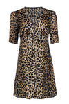 Sexy V-neck Short Short Sleeves Sleeves Animal Leopard Print Dress