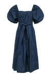 Puff Sleeves Sleeves Tie Waist Waistline Pocketed Smocked Maxi Dress