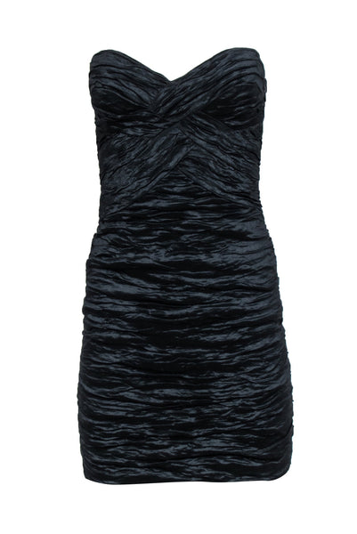 Strapless Ruched Short Little Black Dress