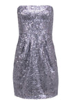 A-line Strapless Short Sequined Pocketed Polyester Dress