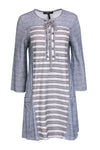V-neck Pocketed Lace-Up Cotton Beach Dress/Tunic