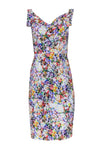 Sexy Floral Print Sleeveless Spring Cowl Neck Sheath Sheath Dress