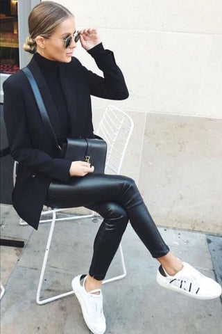 easy and cute black leggings outfits