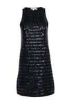 General Print Sleeveless Sequined Beaded Dress