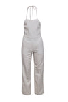 Halter Summer Hidden Back Zipper Pocketed Jumpsuit