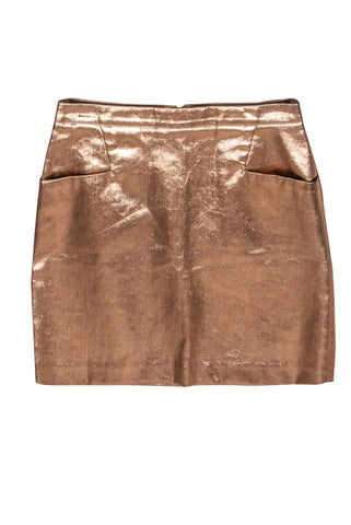 Club Monaco Rose Gold Metallic Skirt