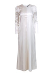 Long Sleeves Hidden Back Zipper Two-Toned Print Wedding Dress/Maxi Dress