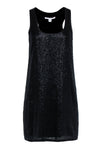 Short Racerback Sequined Beaded Sleeveless Scoop Neck Dress