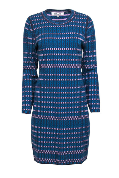 Crew Neck Long Sleeves General Print Sheath Sheath Dress/Midi Dress