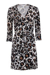 Wrap Above the Knee Animal Leopard Print Dress