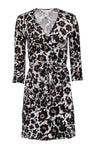 Animal Leopard Print Wrap Above the Knee Dress