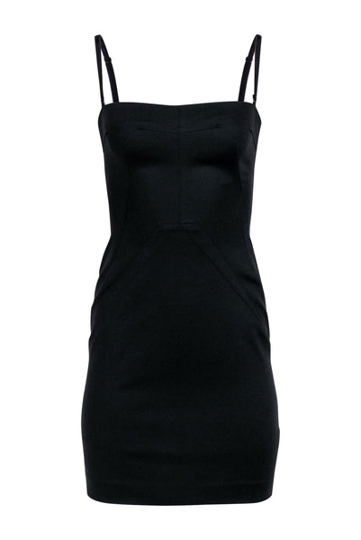 Sexy Short Back Zipper Slit Back Vent Sleeveless Little Black Dress