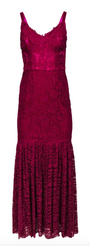 Dolce & Gabbana - Magenta Floral Lace Sleeveless Mermaid Gown