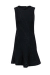 Sleeveless Round Neck Beaded Hidden Side Zipper Little Black Dress