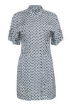 Short Sleeves Sleeves Vintage Pocketed Short General Print Viscose Shirt Dress