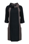 Collared Round Neck Pocketed Shift Dress