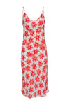Floral Print Viscose Hidden Side Zipper Sleeveless Beach Dress/Evening Dress/Slip Dress