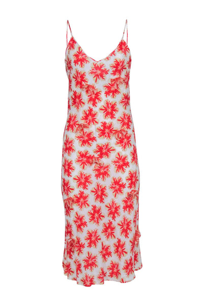 Sleeveless Viscose Floral Print Hidden Side Zipper Beach Dress/Evening Dress/Slip Dress