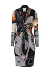 V-neck Polyamide Semi Sheer General Print Dress