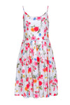 Pocketed Hidden Side Zipper Open-Back Floral Print Sleeveless Midi Dress With a Bow(s)