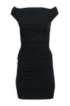 Ruched Cutout Sleeveless Smocked Short Little Black Dress